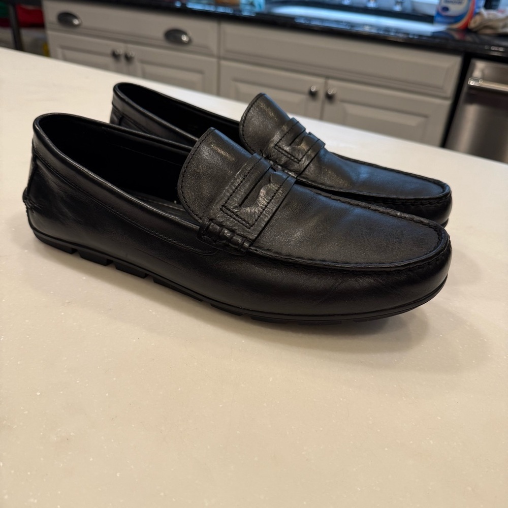 Coach Men’s Leather Driving Loafers Black Leather Sz 12D NEW - Picture 10 of 11